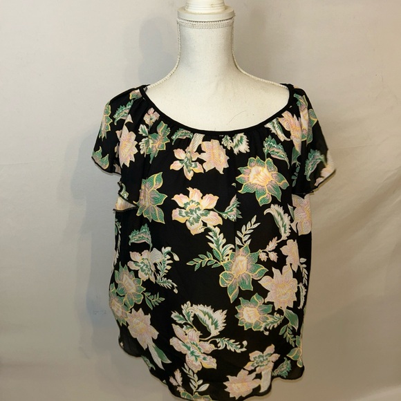 Philosophy Black and‎ Orange Relaxed Blouse - Picture 1 of 3